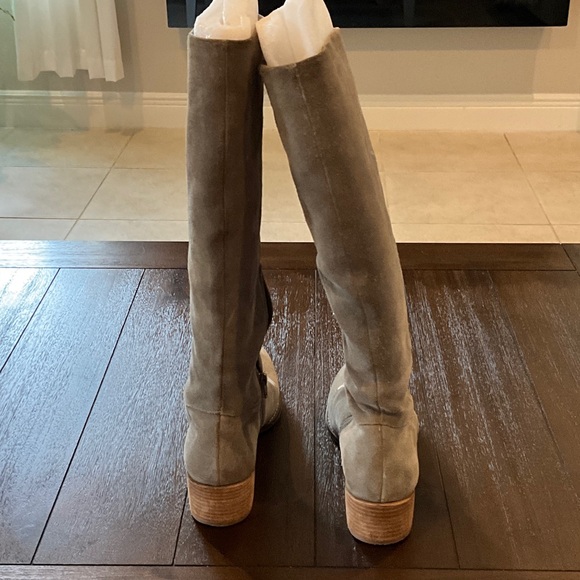 Seychelles Beige Over the Knee Boots with Floral Embroidery - Picture 5 of 7